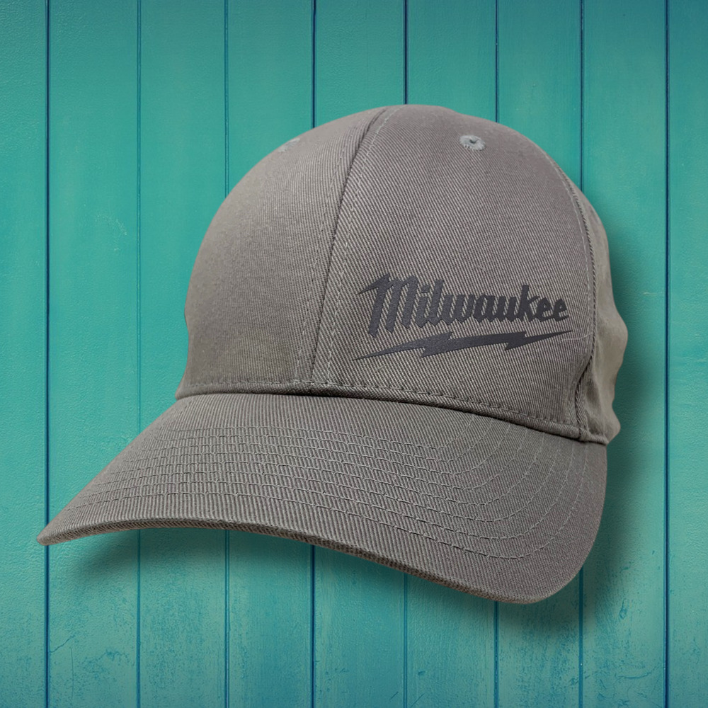 Milwaukee Tools Yupoong Gray Flexfit Fitted Hat Cap Sz S/M